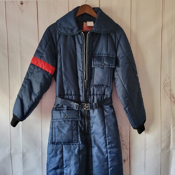Vintage J C Penny Snowmobile Suit, Women’s M, Navy, One Piece zip closure EUC - Picture 5 of 14